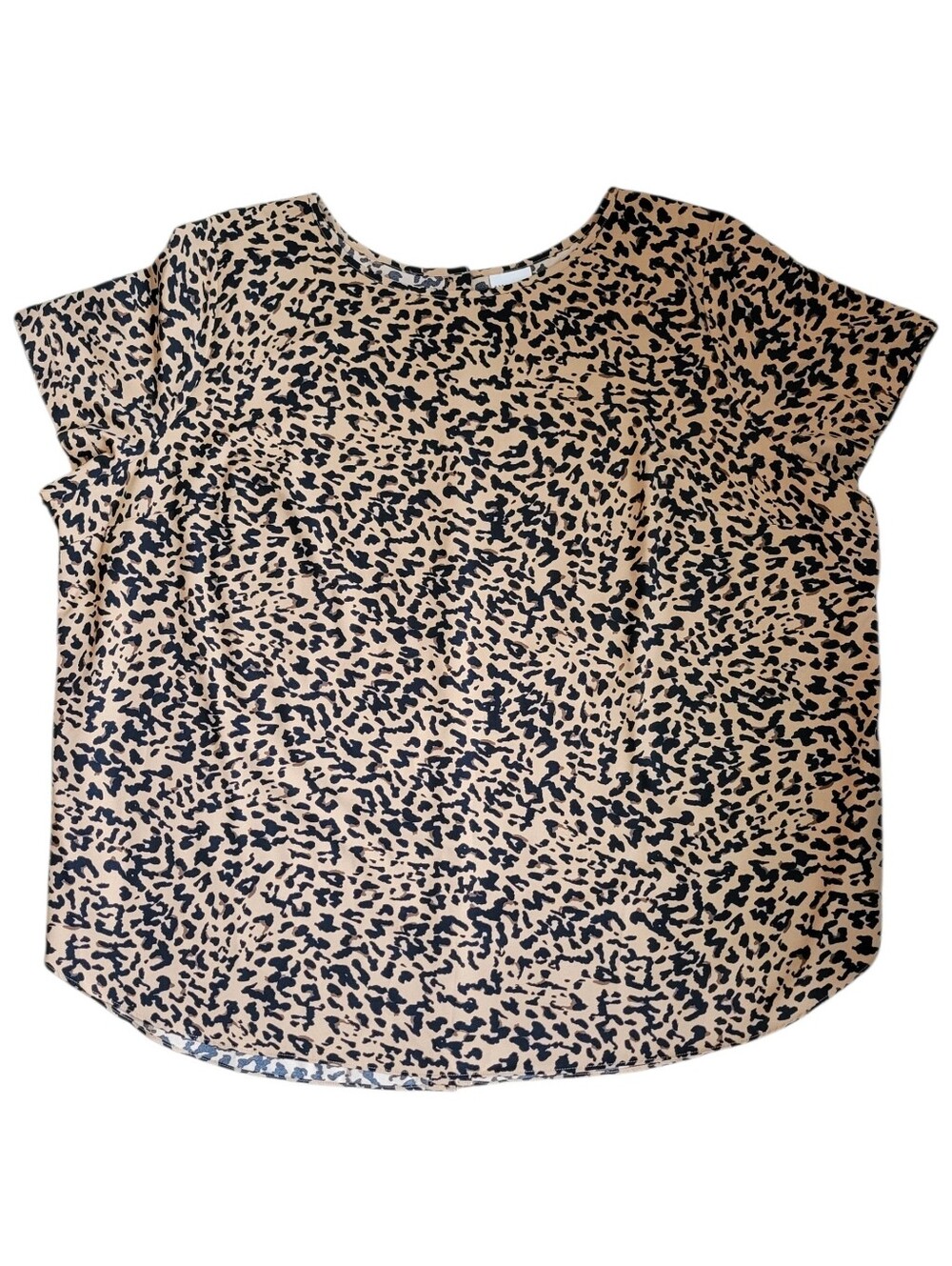 Ava & Viv Cheetah Print Button Back Blouse Plus Size 4x Leopard